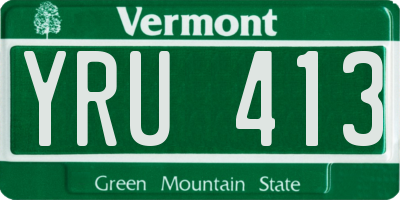 VT license plate YRU413