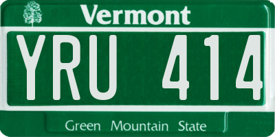 VT license plate YRU414