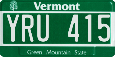 VT license plate YRU415