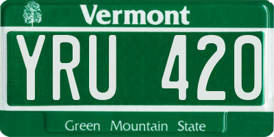 VT license plate YRU420