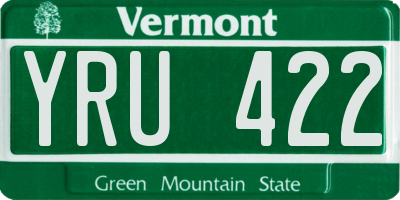 VT license plate YRU422