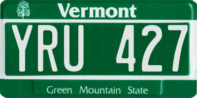 VT license plate YRU427