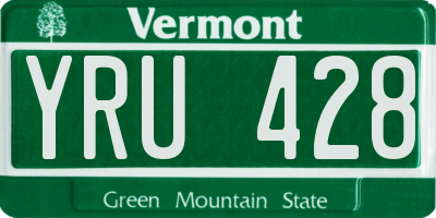 VT license plate YRU428