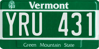 VT license plate YRU431