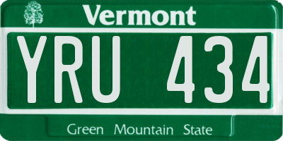 VT license plate YRU434