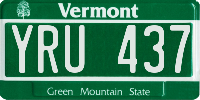 VT license plate YRU437