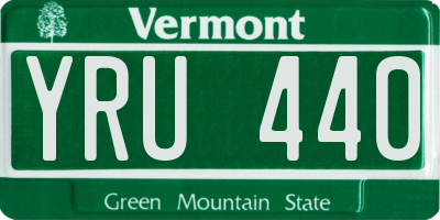 VT license plate YRU440