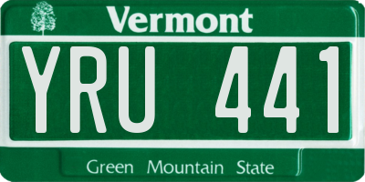 VT license plate YRU441