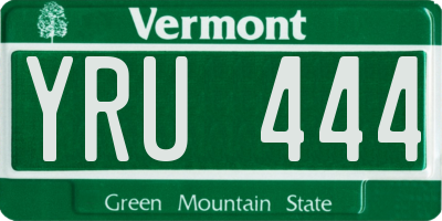 VT license plate YRU444