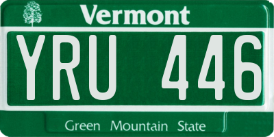 VT license plate YRU446