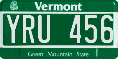 VT license plate YRU456