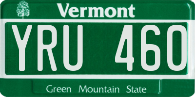VT license plate YRU460