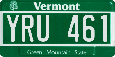 VT license plate YRU461