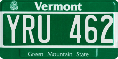 VT license plate YRU462