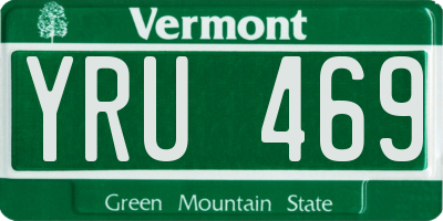 VT license plate YRU469