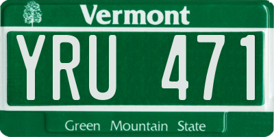 VT license plate YRU471