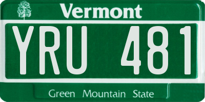 VT license plate YRU481