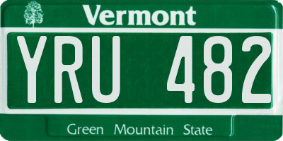 VT license plate YRU482