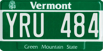 VT license plate YRU484