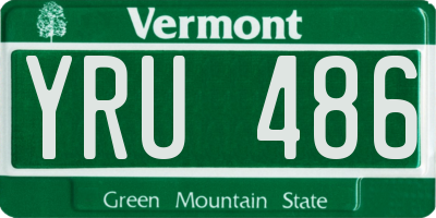 VT license plate YRU486