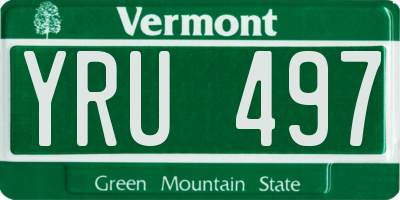 VT license plate YRU497