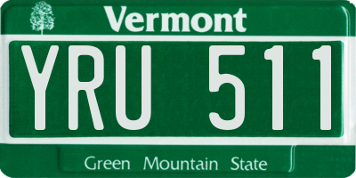 VT license plate YRU511