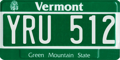 VT license plate YRU512