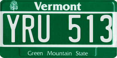 VT license plate YRU513