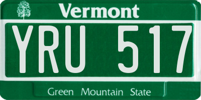 VT license plate YRU517