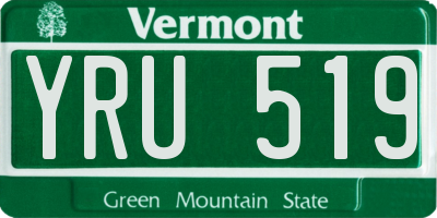 VT license plate YRU519