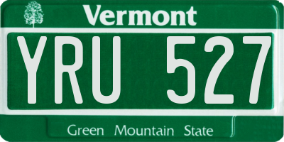 VT license plate YRU527