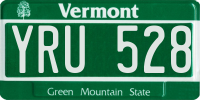 VT license plate YRU528
