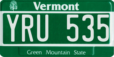 VT license plate YRU535