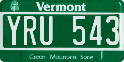 VT license plate YRU543