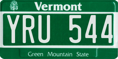 VT license plate YRU544