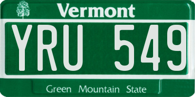 VT license plate YRU549