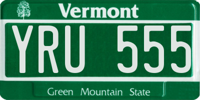 VT license plate YRU555