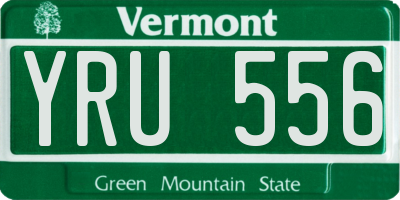 VT license plate YRU556