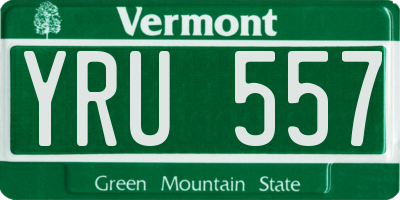 VT license plate YRU557