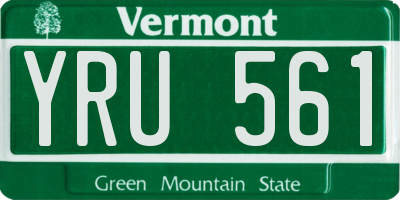 VT license plate YRU561