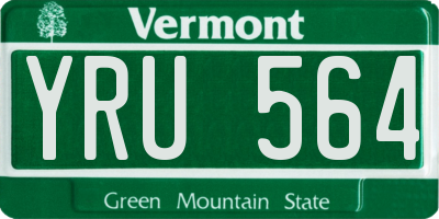 VT license plate YRU564