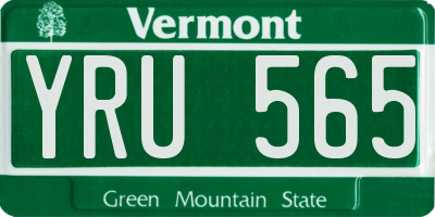 VT license plate YRU565