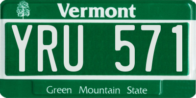VT license plate YRU571