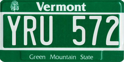 VT license plate YRU572