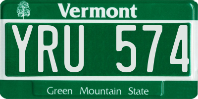 VT license plate YRU574