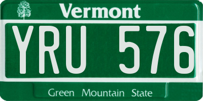 VT license plate YRU576