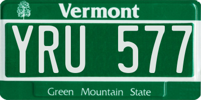 VT license plate YRU577