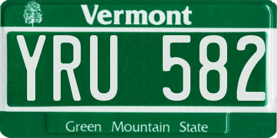 VT license plate YRU582