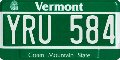 VT license plate YRU584