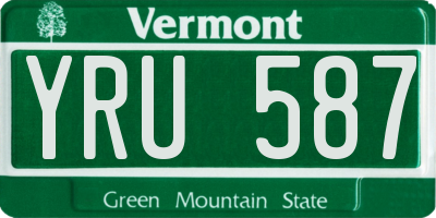 VT license plate YRU587